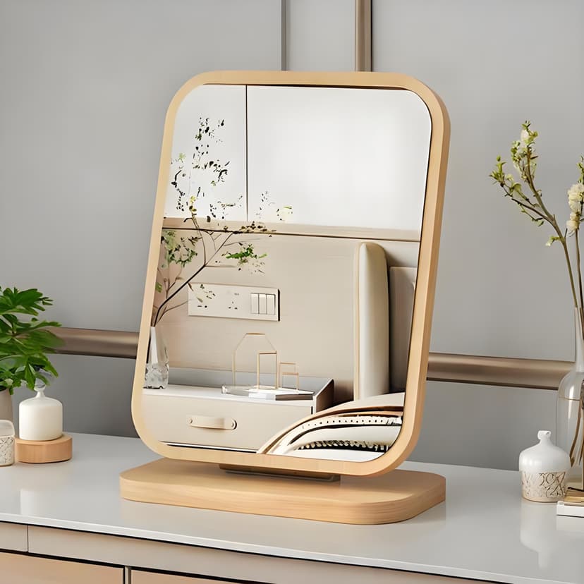Cosmetic Mirror Desktop Desktop Home High-End Vanity Mirror 2025 New Style Girls Bedroom Portable Small Mirror
