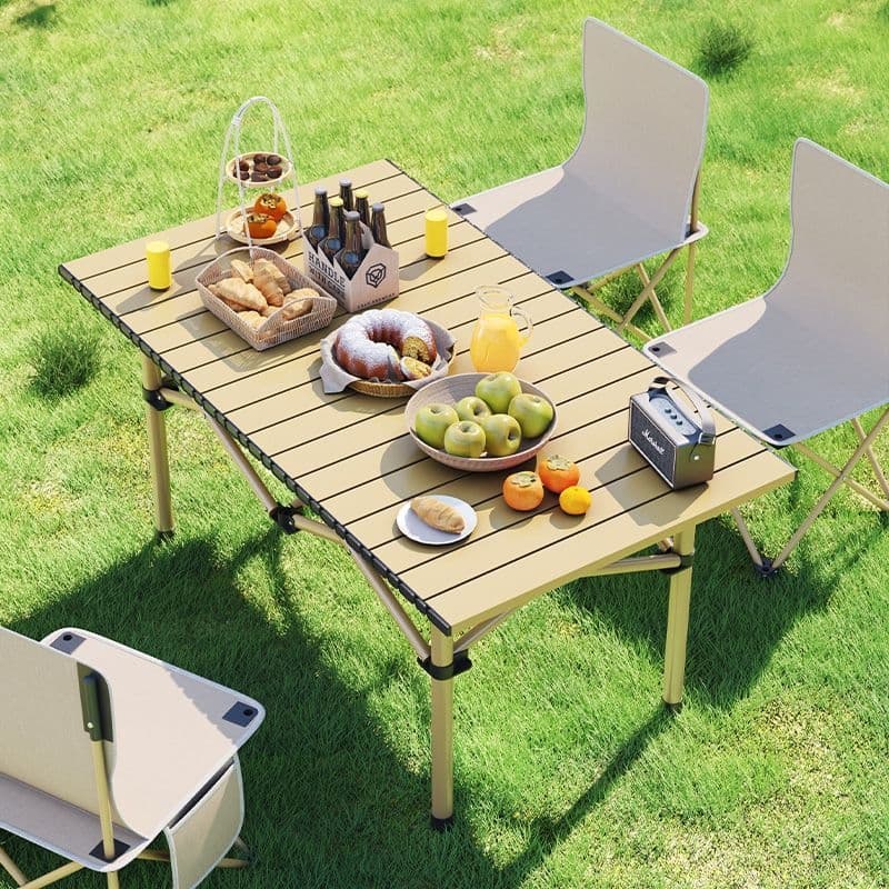 Outdoor Folding Table Camping Portable Roll-Up Table Barbecue Picnic Table and Chair Set Night Market Stall Dining Small Table