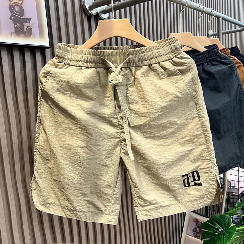 Ice Silk Quick-Drying Shorts for Men, Summer 2025 New Style, Casual, Loose, Breathable, Thin Summer Sports Shorts