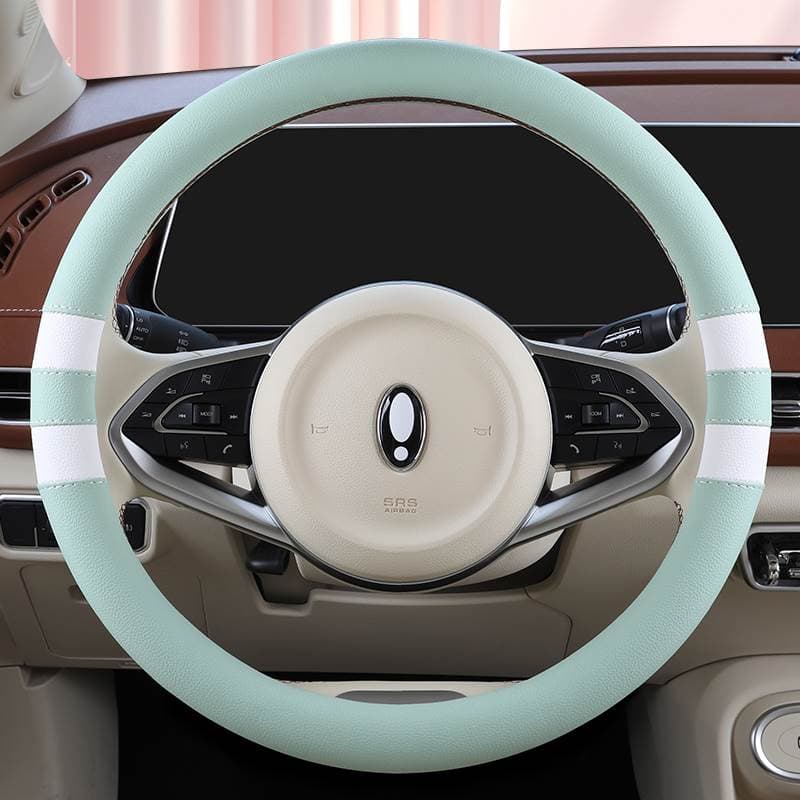 New Full Leather Haibao Lingdong Ruijie Lemon Green Orange Plus Electric Scooter Steering Wheel Cover