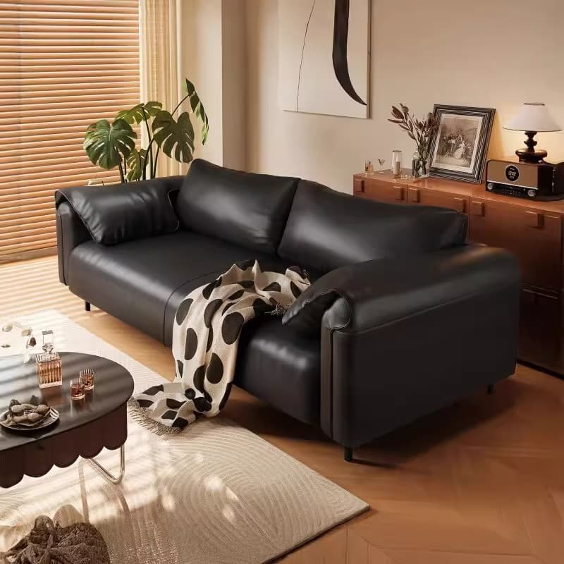 Modern Minimalist Living Room Sofa 2025 Can Be Used as a Bed, New Double Fabric Light Luxury High-End Bedroom Small Black