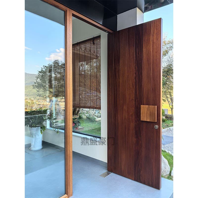 New Chinese-Style Solid Wood Minimalist Door, Wabi-Sabi Style Wooden Door, Self-Built House Natural Wood Bedroom Door, Room Door, Courtyard Entrance Door