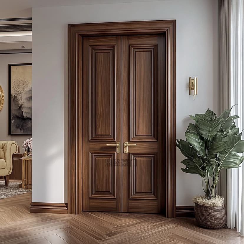 Wabi-Sabi Style Solid Wood Room Door, Bedroom Door, Natural Wood Interior Door, Chinese-Style Minimalist Villa Courtyard Door, Self-Built House Main Door