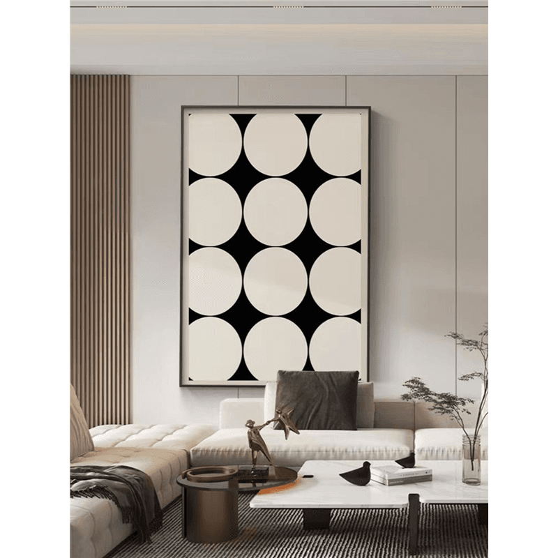 Sofa background wall decorative painting modern Accessible Luxury minimist black and white gray porch painting Scandinavian abstract geometric floor painting