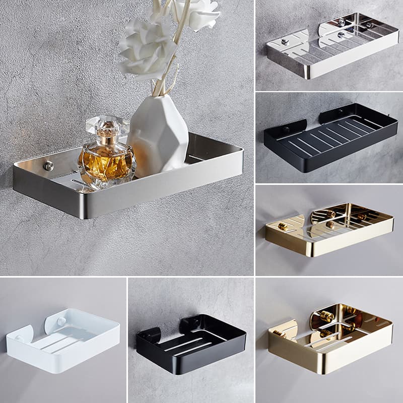 Jinmuism 304 Stainless Steel Soap Holder Soap Dish No-Drill Bathroom Wall-Mounted Drainage Rack Storage Rack