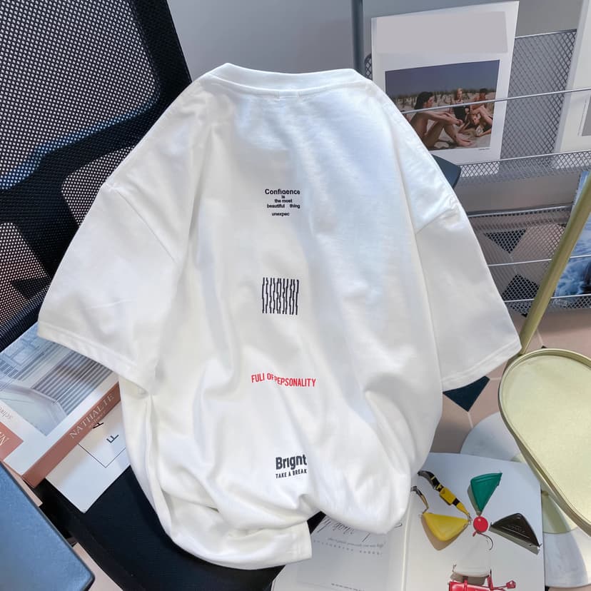 Foreign Trade Cut Label ~ Counter Clearance Pick-Up American Street Fashion Brand 2025 Retro Men's and Women's Pure Cotton Short-Sleeved T-Shirts Are Versatile