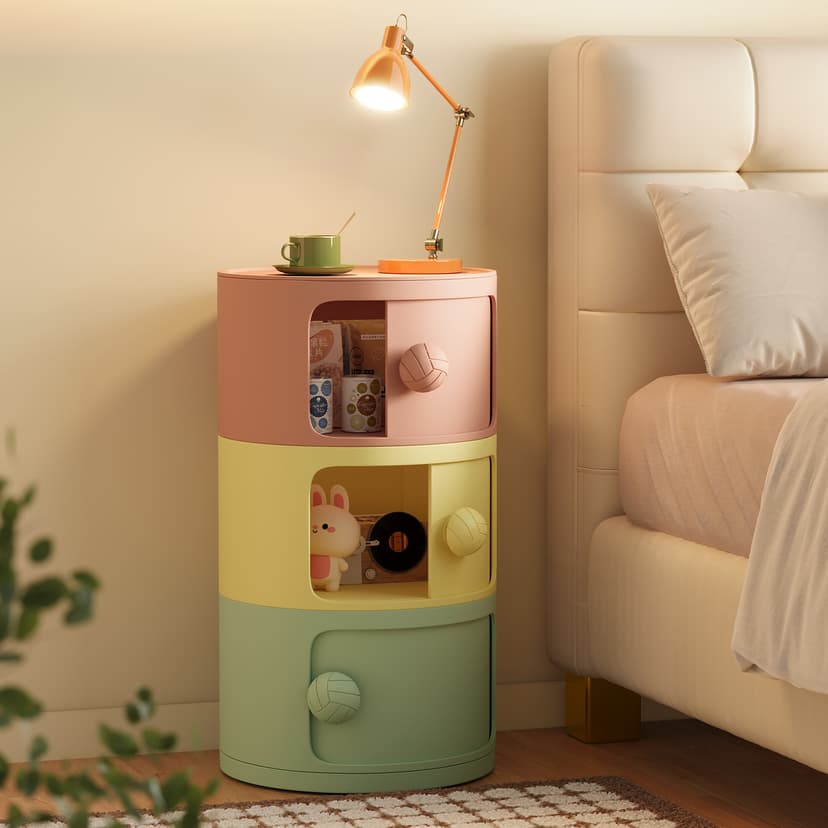 Bedside Cabinet For Home Bedroom Storage Cabinet Integrated Small Stylish Niche style Narrow kids Creative Storage Rack Simple