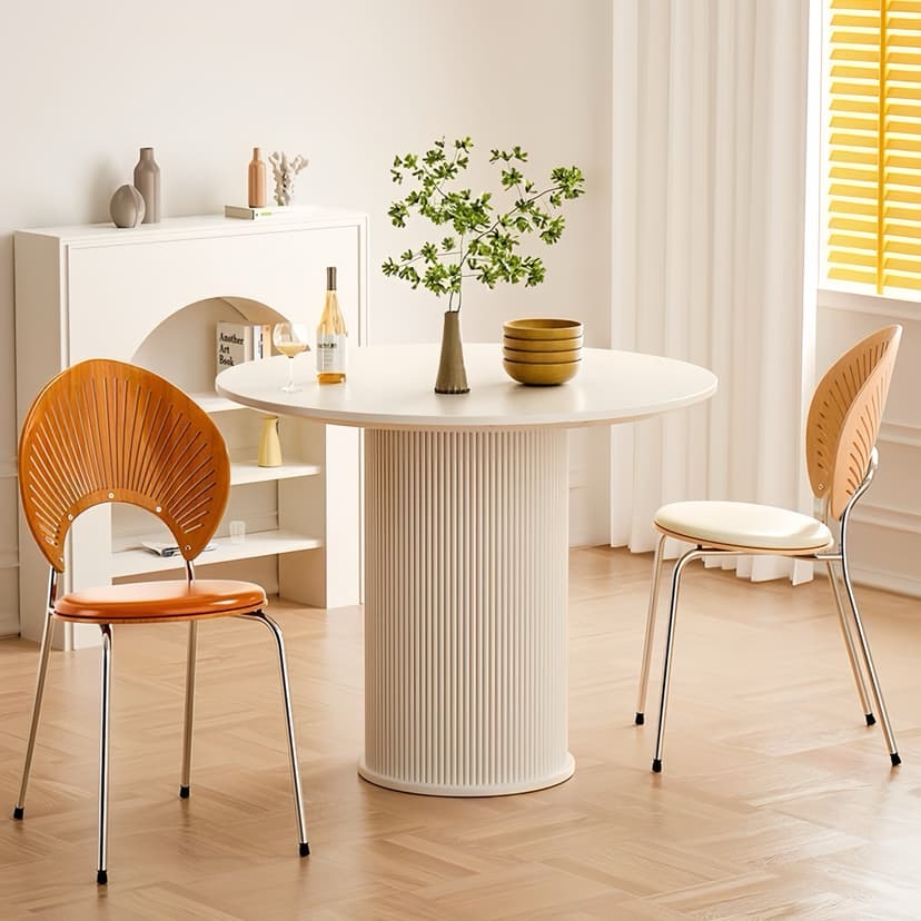 Cream Style Reception Negotiation Round Table Rock Board Roman Table Small Apartment Living Room For Home Round Internet Celebrous Designer Dining Table