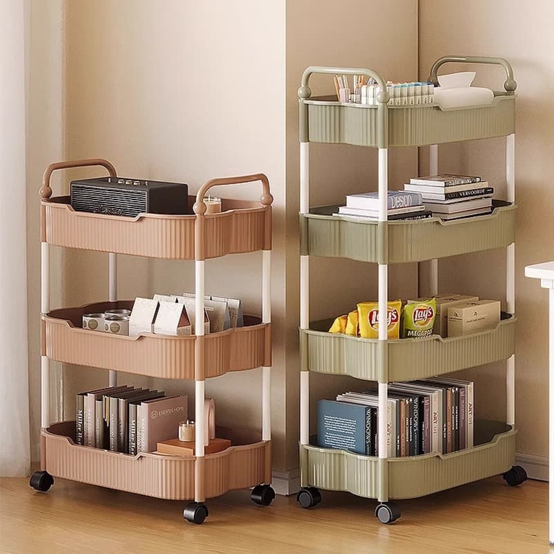 Multi-Layer Floor-Standing Storage Rack for Kitchen Snacks, Mobile Trolley, Bathroom Toilet Storage, Multifunctional Bookshelf