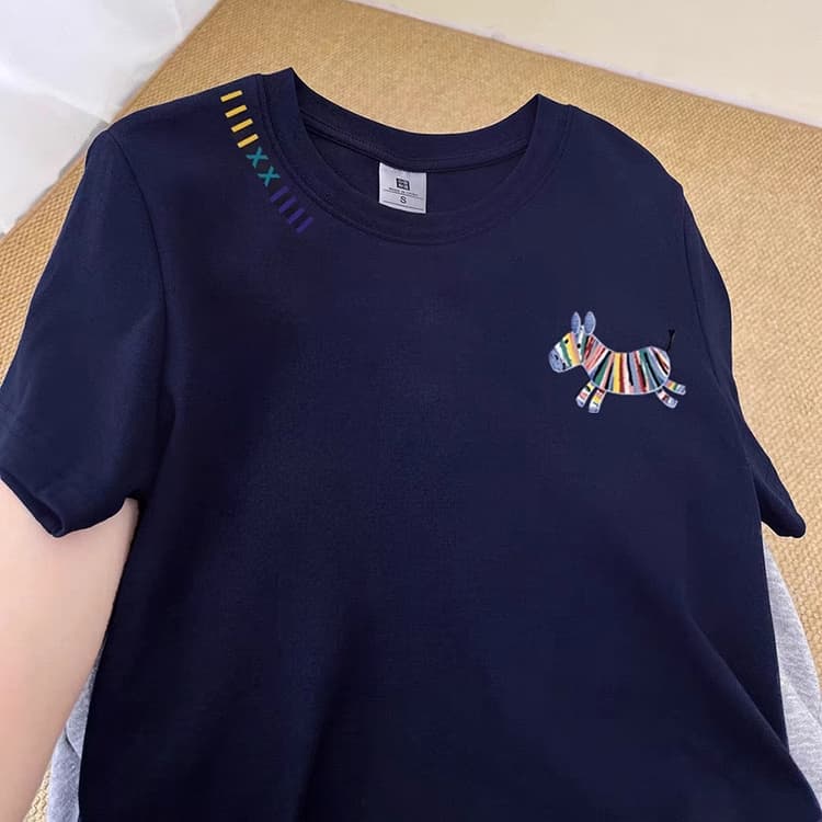 Overseas Special Clearance Sale~ Bargain from Department Stores, Korean Style, Fashionable and Versatile, Pony Print Women's Pure Cotton Short-Sleeve T-Shirt