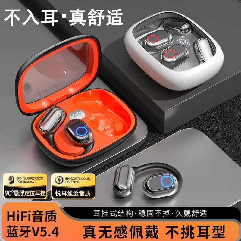 [Painless Wearing] Open-Type Bluetooth Earphones That Don'T Go into the Ear, Can'T Be Shaken Off, Over-Ear Air Conduction 2025 New Model