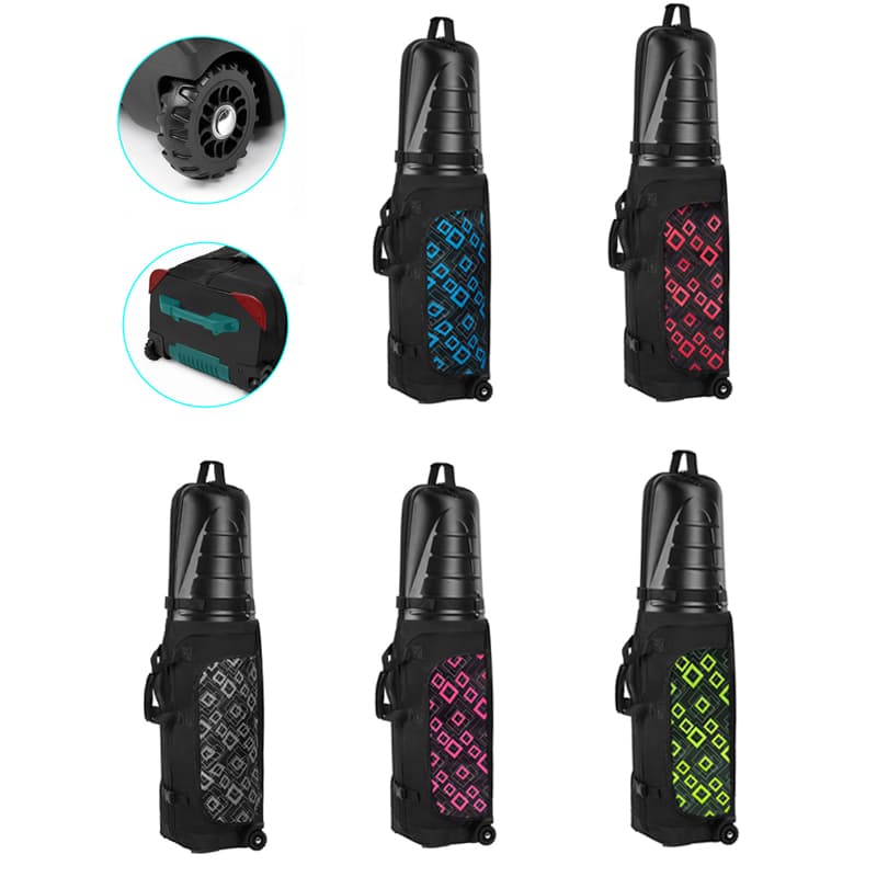 Hard-Shell Foldable 1680D+Abs Golf Travel Bag, Anti-Collision and Wear-Resistant Wheeled Golf Checked Bag