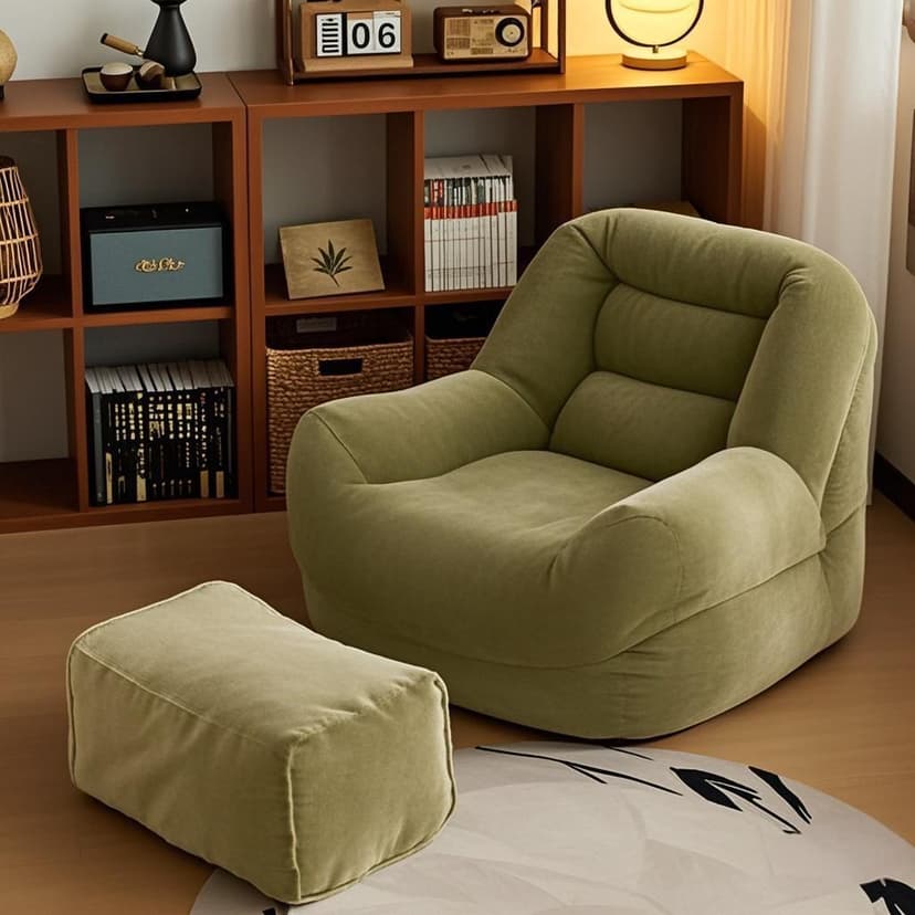 Lazy Sofa Single Dog Nest Tatami Retro Style Back Chair Reclining and Sleeping Balcony Living Room Leisure Nest Chair