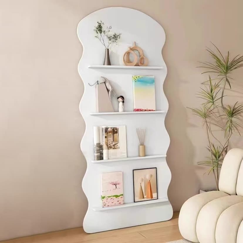 Bookshelf Integrated with the Wall, Family Reading Area Layout, Library Children's Picture Book Shelf, Does Not Take up Space, Simple Layered Shelf