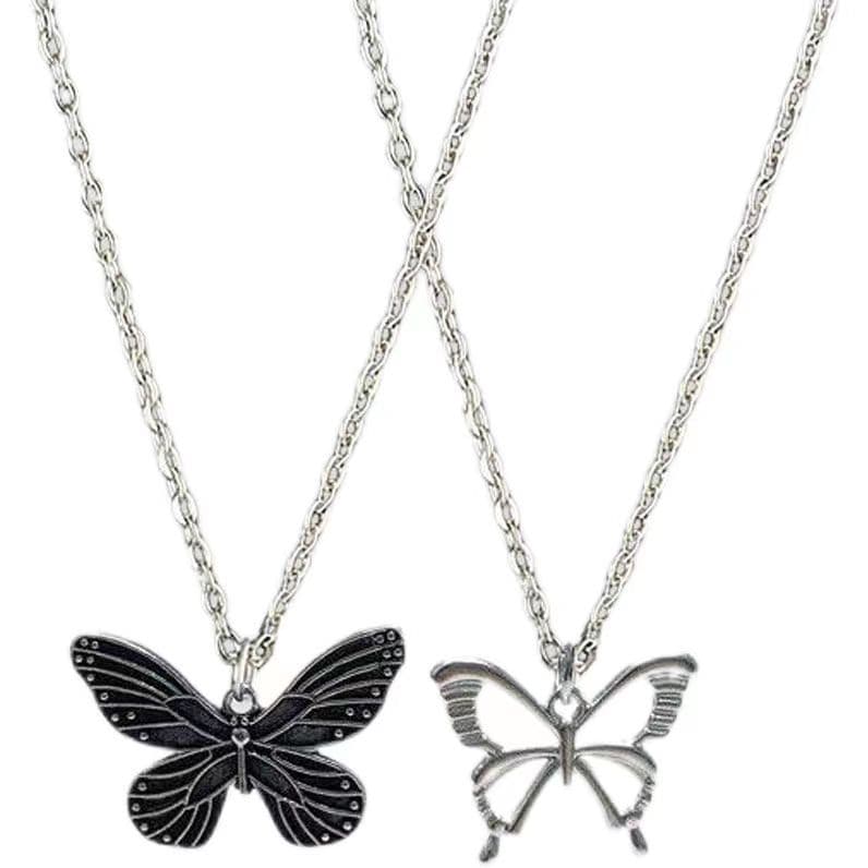 Butterfly Necklace for Women Cross-Border New Vintage Hollow Butterfly Necklace ins Accessories