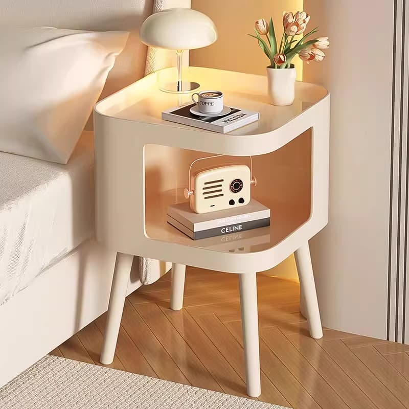 Small Table Bedroom Bedside Sofa Side Cabinet Living Room 2025 New arrival Side Cabinet Accessible Luxury Fancy Very Narrow Bedside Corner Table