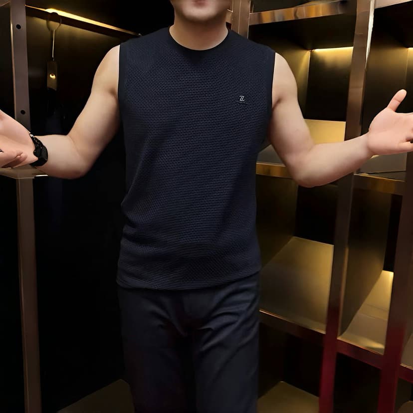 Men's Vest 2025 Summer New Style Simple Solid Color Sleeveless Top Fashionable Casual Trendy Versatile Cool and Handsome