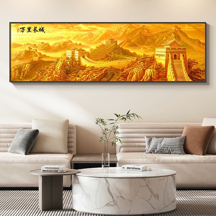 Golden Great Wall Painting Backer Drawing Hanging Painting Modern Minimalist Living Room Sofa Background Wall Decorative Painting Bedroom Mural Painting