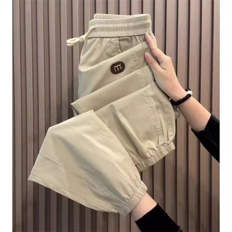 Big Sale Clearance Summer New Versatile Ice Silk Quick-Drying Casual Pants Men's Trendy Brand Leg-Tie Sports Long Pants for Boys