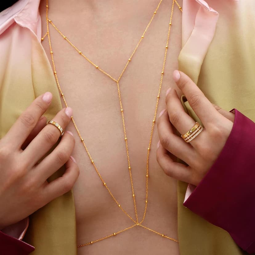 Breast Chain Women's Body Chain Cross-Border New Sexy Chain Stereo Front Chest Chain for Women