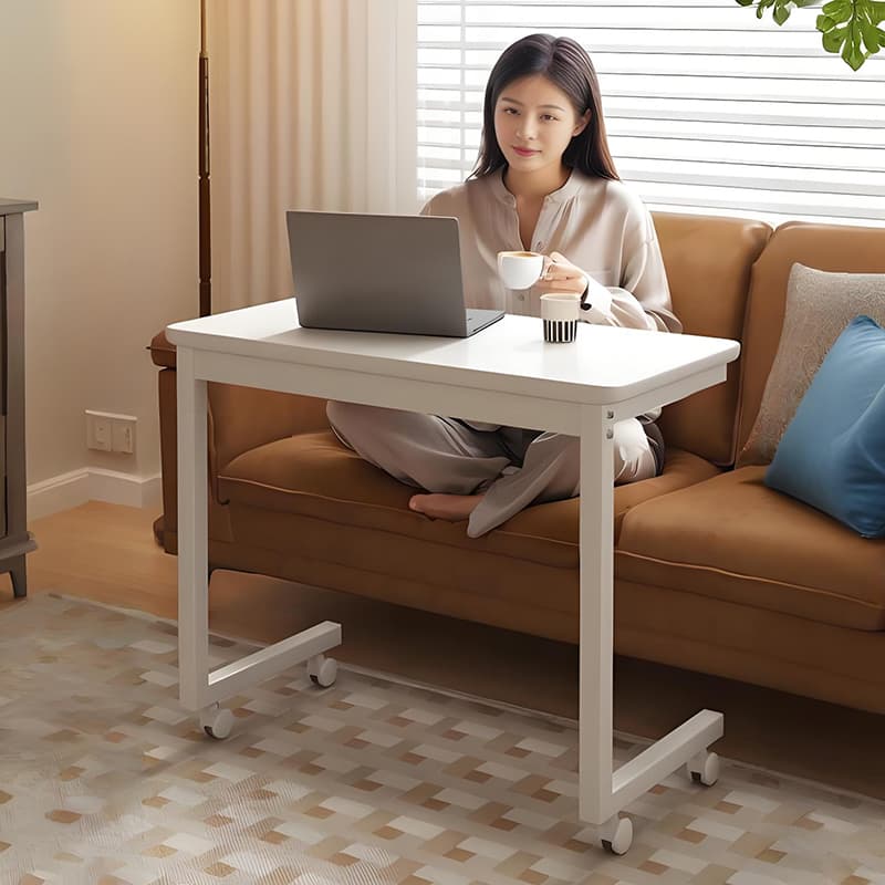 Pulley Computer Desk for Home Use, Small Apartment Bedside Table, Bedroom Simple Desk, Mobile Table, Student Study Writing Desk
