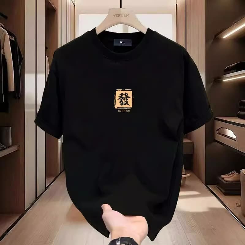 National Fashion Brand Hair Short-Sleeved T-Shirt Men's New Summer Wear Heavy Loose Half-Sleeved Classy Round Neck Trendyy Top