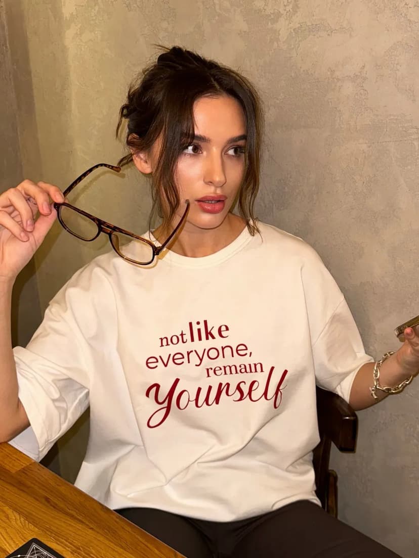 2025 European and American New Fashion Loose Casual Versatile Round Neck Short-Sleeved T-Shirt Top for Women Loose Printed