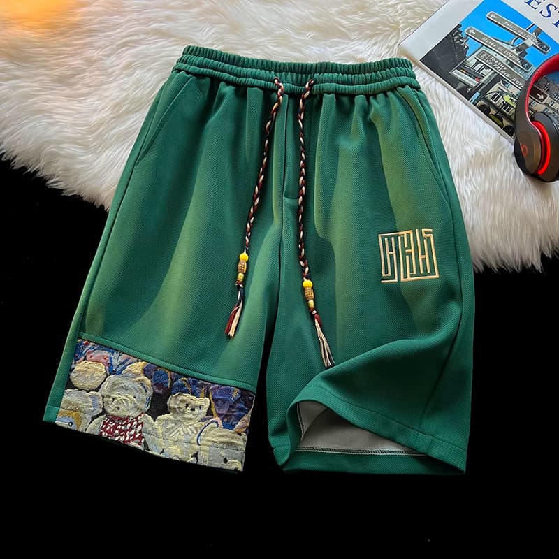 Men's Ice Silk Shorts New Summer Large Size Casual Pants Trendy Thin Five-Point Shorts Men's Loose Beach Pants