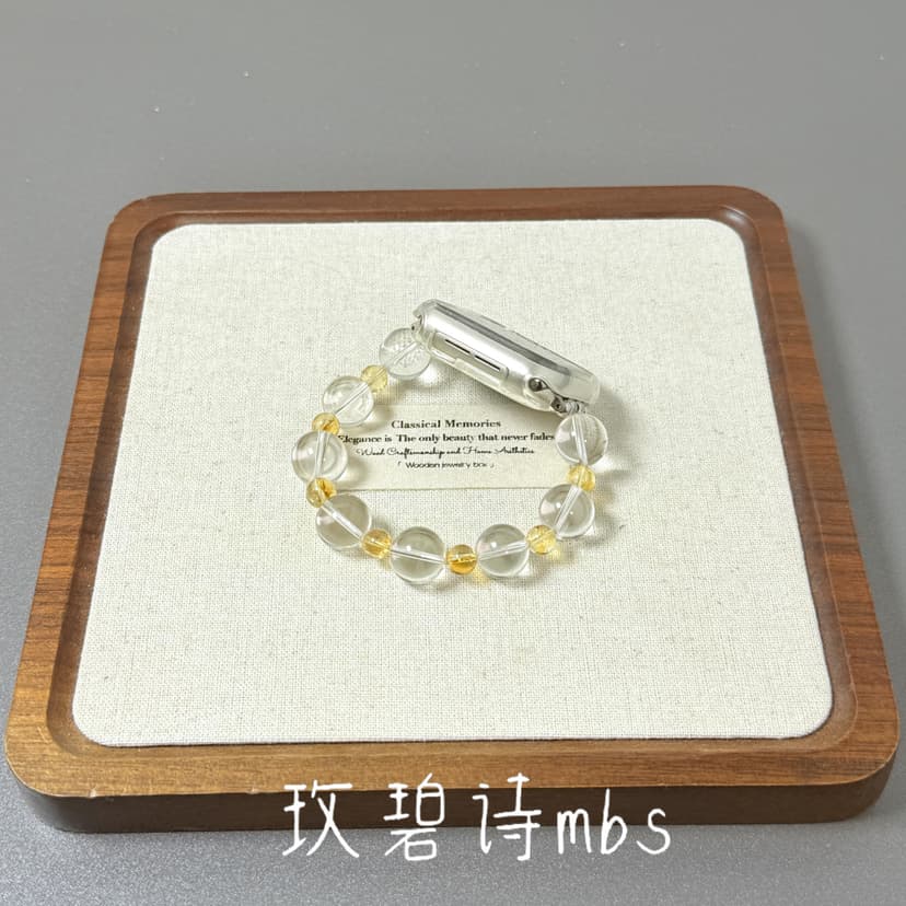 Explosive Yellow and White Crystal Apple Watch Strap Suitable for iWatch Wristband, Fashionable, Accessible Luxury and High-End S10/Se/S9 Decorative Buckle