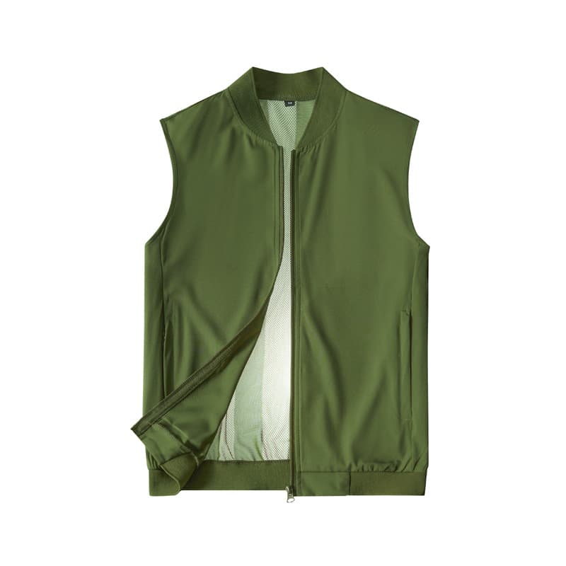 Men's Large Size Summer Thin Elastic Waistcoat Multi-Pocket Casual Vest Cross-Border Ice Silk Vest Casual Sleeveless Vest