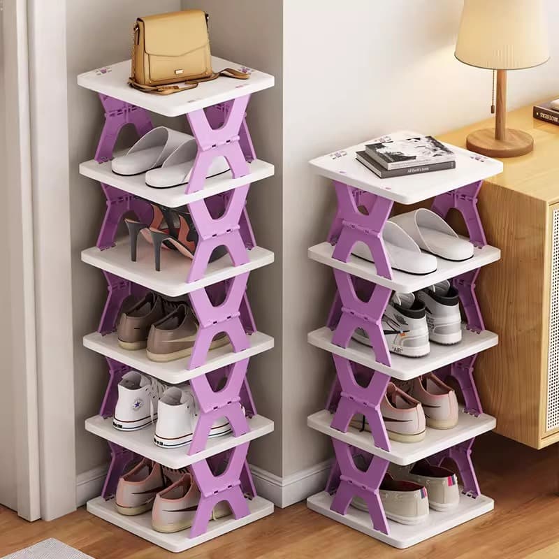 Entrance Door Shoe Rack Entry Foldableing Shoe Rack Simple Small Narrow Shoe Cabinet Multi-Layer Shoe Storage Space-Saving Artifact