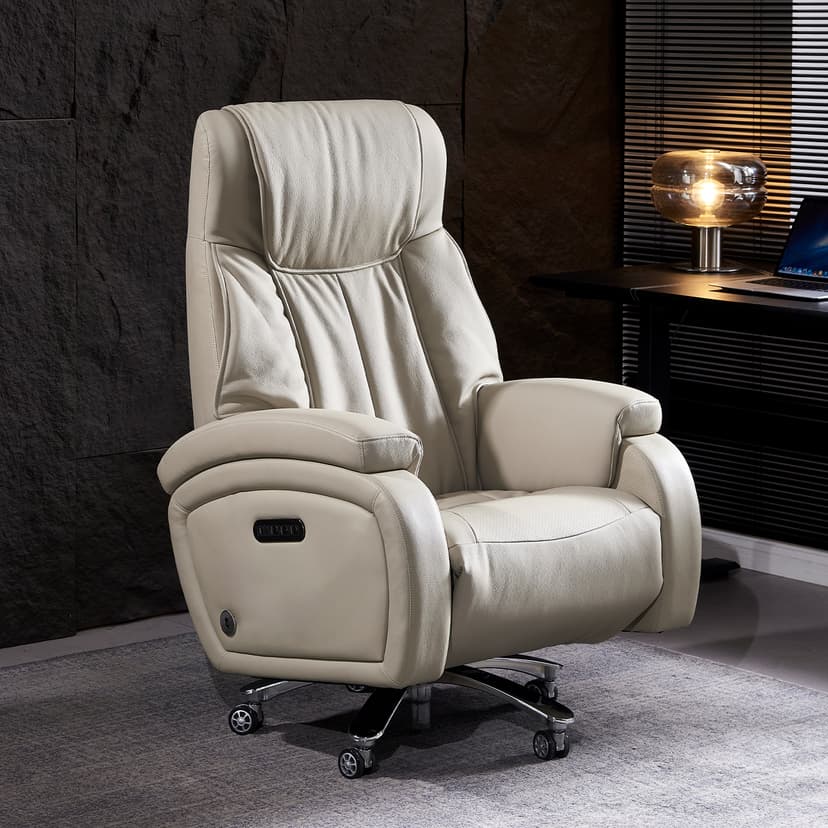 Shoulder and Neck Rolling Massage Leather Boss Chair, Light Luxury High-End Electric Computer Chair for Office and Home Use, 2025 New Model