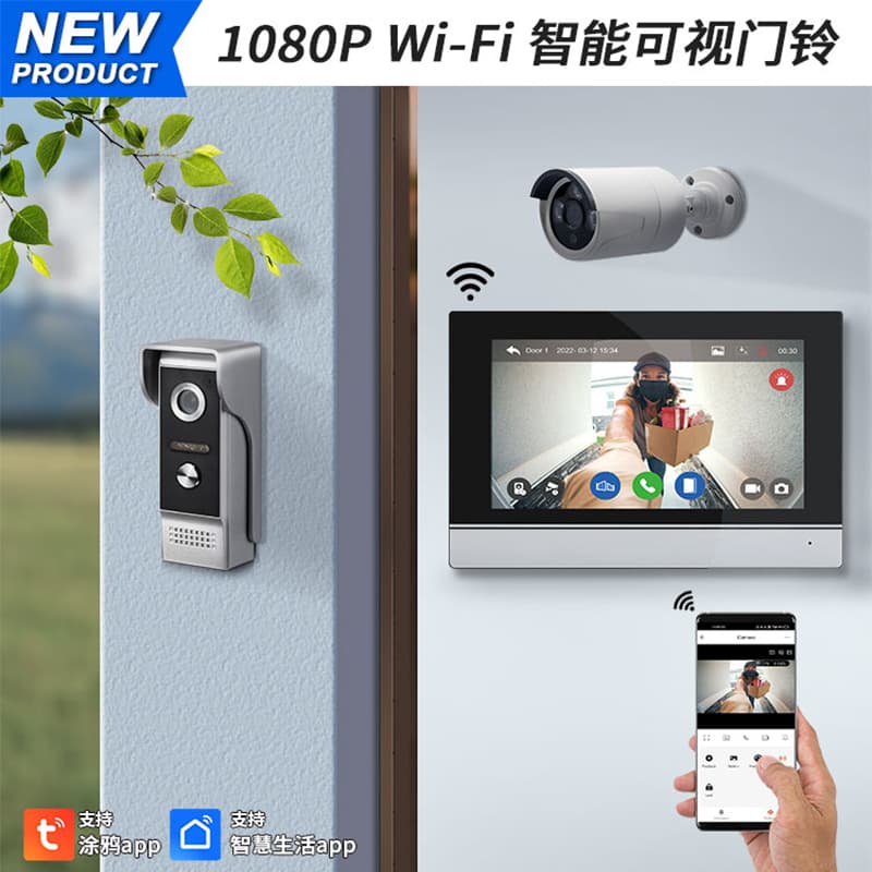 Tinking Cloud Smart Video Doorbell Home Villa Building Monitoring Wired Waterproof Remote Video Intercom Doorbell