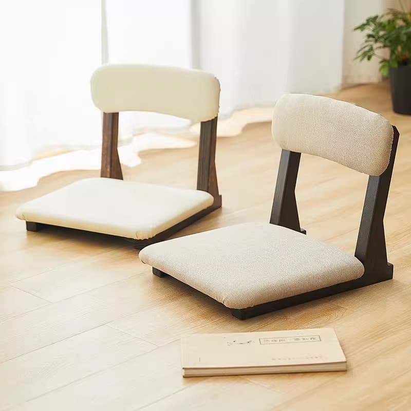 Tatami Japanese-Style Coffee Table with Backrest Chair, High-End Leisure Chair for Home Use, Bay Window, Balcony, Bed, Solid Wood Chair