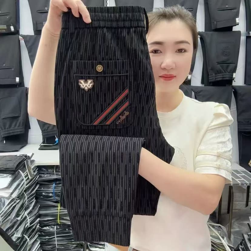 Big Sale Leakage Sports Pants Men's Summer Thin Ice Silk Pants Loose Leggings Trendyy Elastic Quick-Drying Casual Pants