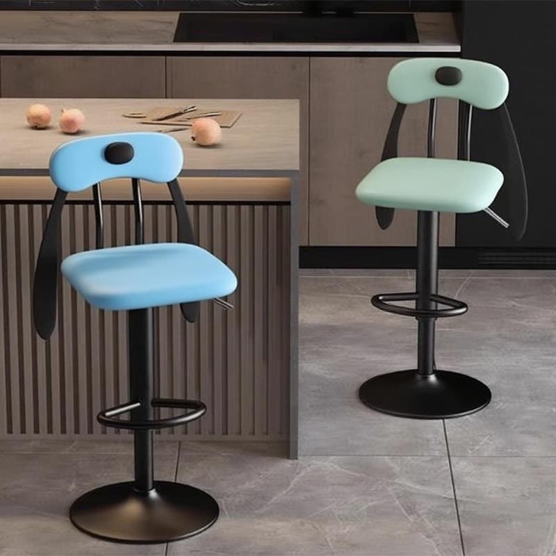 Bar Chair, Bar Chair, Medieval Accessible Luxury and High-End Bar Chair, Rotating and Liftable High Stool, Home Backrest Island Chair