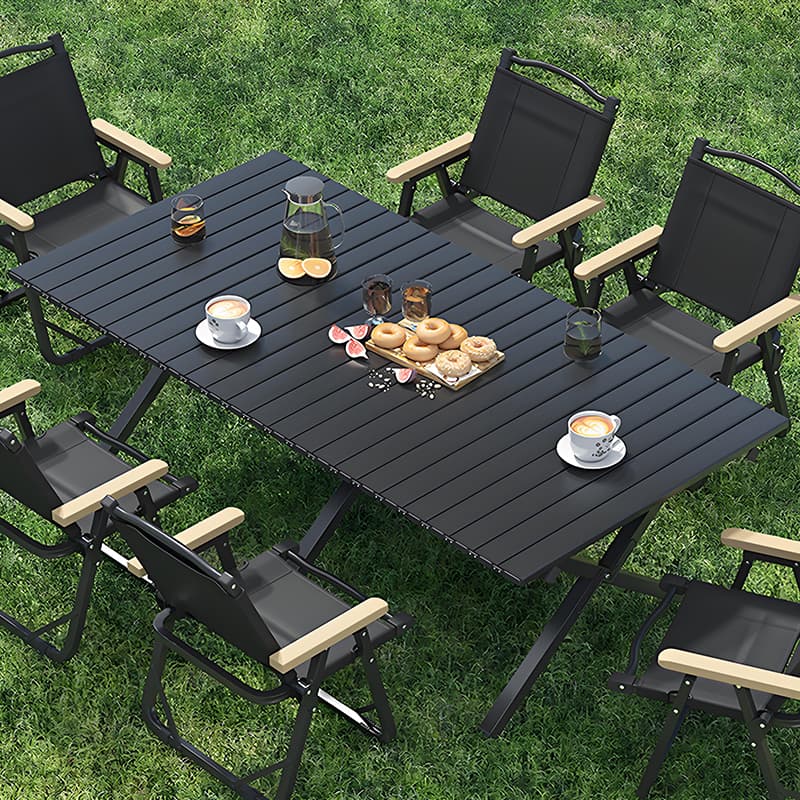 Foldable Table for Outdoor Camping, Dining Table, Portable Roll-Up Table, Night Market Stall Rectangular Table and Chair Set