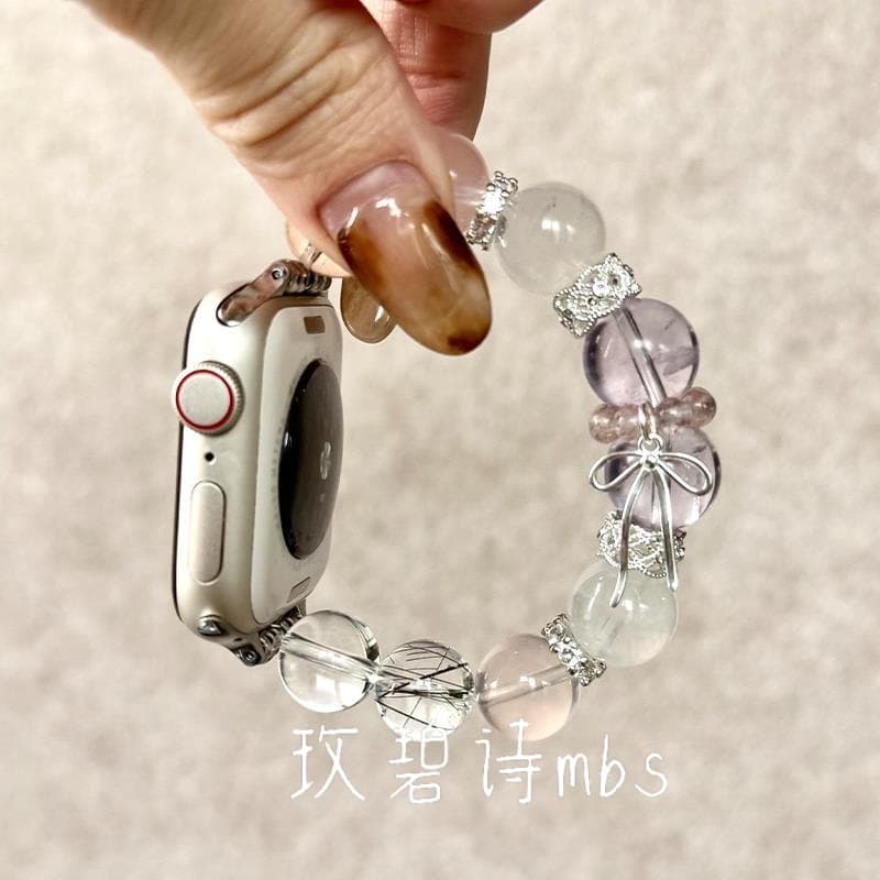 Wave Purple Aurora Crystal Crystal Watch Strap for Women Apple Watch S10 Wristband iWatch Ses9 Suitable for Applewatch