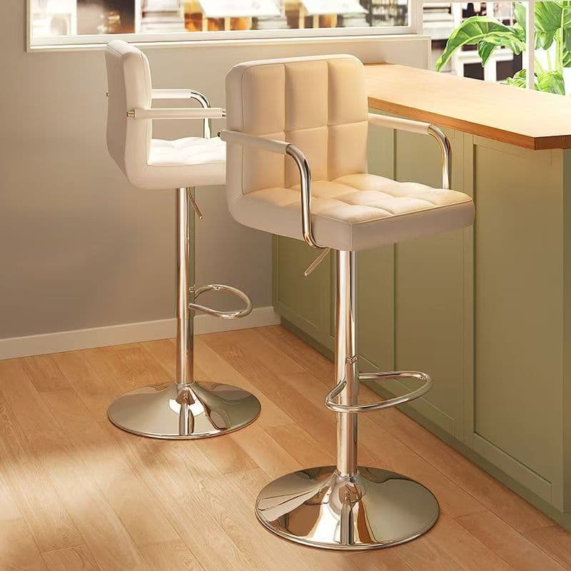 Bar Chair Adjustable Front Desk Cashier Back Chair Accessible Luxury Armrest High Stool Modern Style Fashionable Rotating Bar Chair
