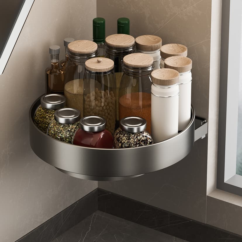 Kitchen Rotate Seasoning Storage Rack Wall Hanging Multifunctional Storage Rack Oil, Salt, Sauce and Vinegar Seasoning Supplies Storage