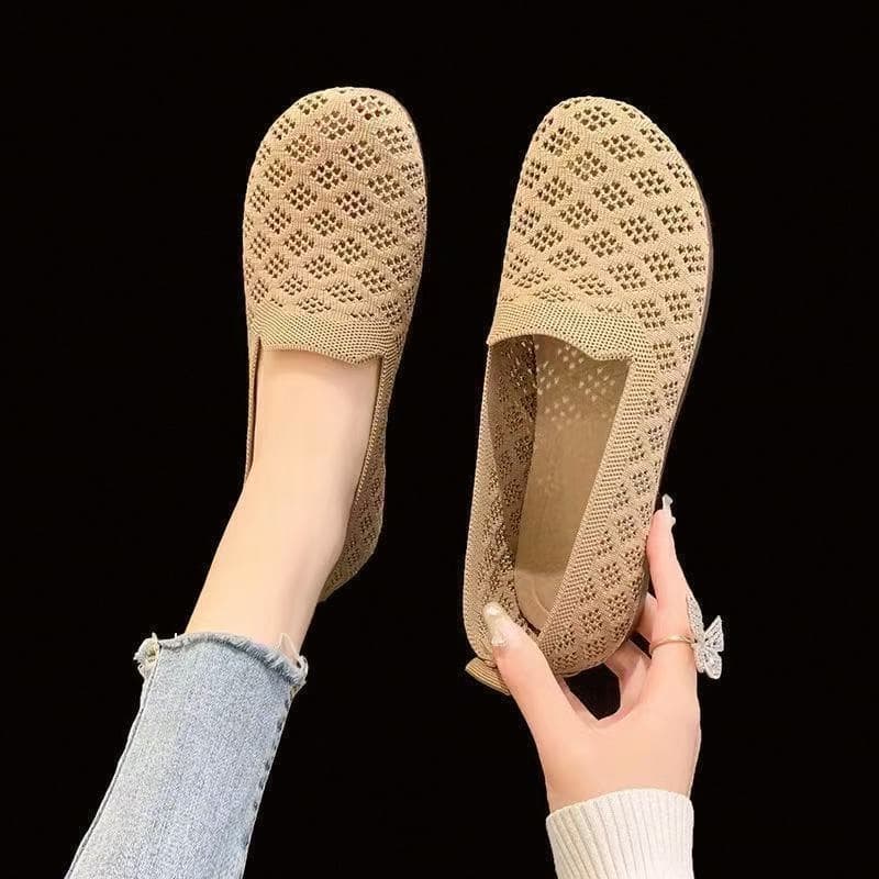 Thick-Soled Summer New Non-Slip Soft-Soled Mesh Cut Out Comfortable 2025 Trbottomyy Mom Shoes Women's Shoes One-Step