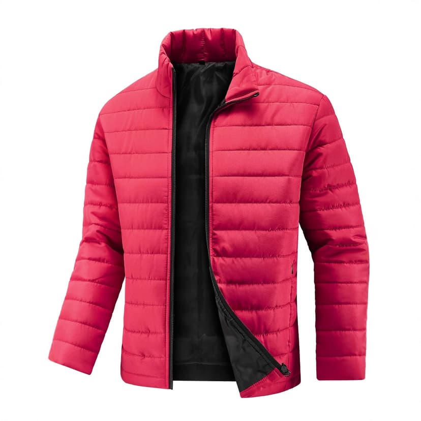 Cross-Border Men's Winter Lightweight and Stylish Cotton Jacket, Slim Fit, Stand Collar, Warm Jacket, Men's Large Size Cotton Coat, Casual and Trendy