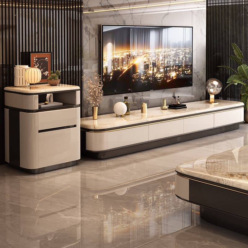 2025 New Model Tv Cabinet Modern Minimalist Living Room Home Light Luxury High-End Floor-To-Ceiling Wall-Mounted Side Cabinet Combination