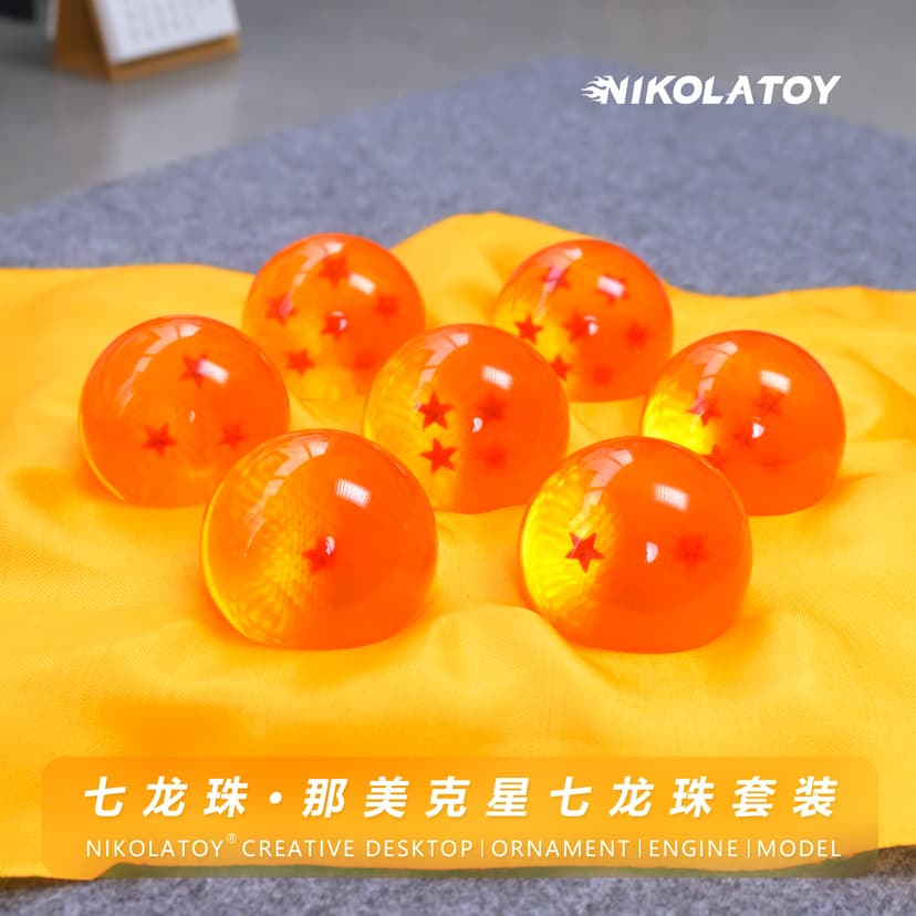 Nikolatoy Dragon Ball Crystal Ball Figurine Model Gift Box Four-Star Seven-Star Dragon Ball Ornament Gift for Men