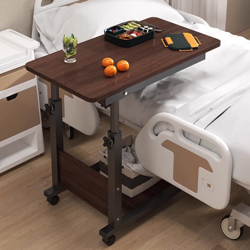 Movable Bedside Table, Adjustable and Foldable, Patient Care Table, Hospital Ward Dining Table, Bedside Dining Table for Bedridden Elderly