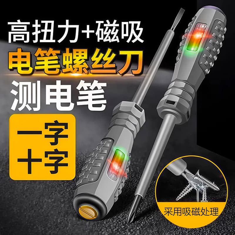 Electrician's Special Electric Pen for Testing Broken Wires, High-Torque Multi-Functional Intelligent Sensor Detection Electric Screwdriver for Testing Electrical Leakage