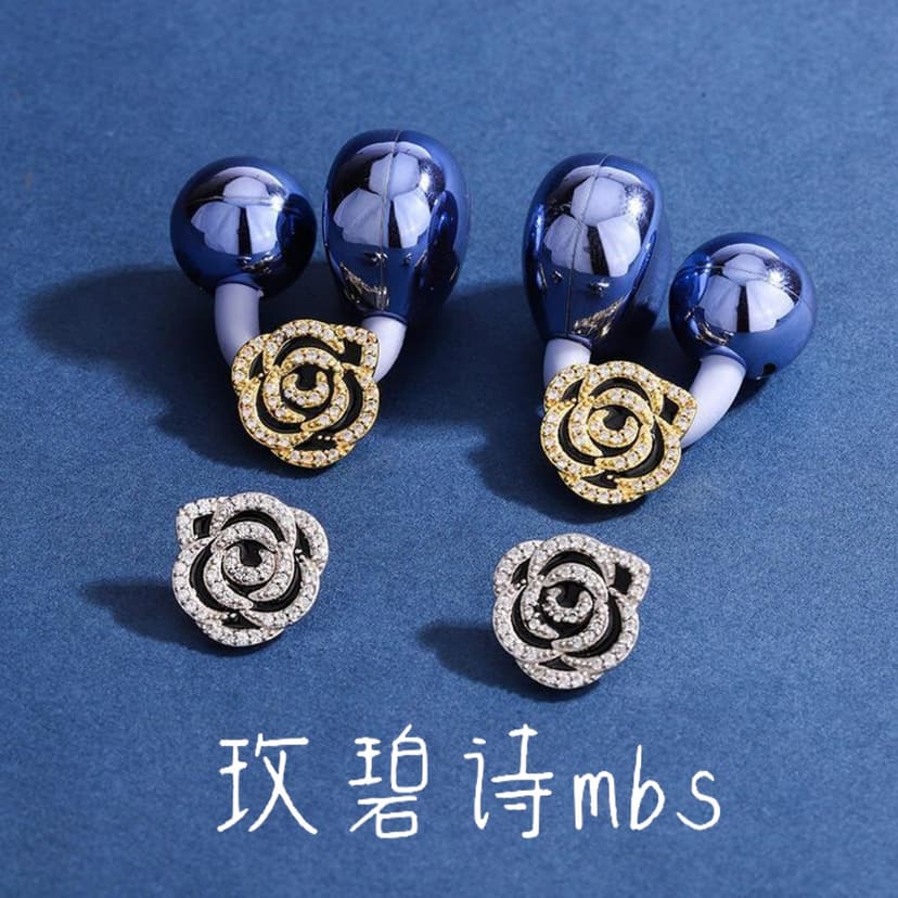 Full Diamond Camellia Earphone Clip Buckle, Simple, Fashionable and Cool Bluetooth Earphone Accessories, Suitable for Open Earphones