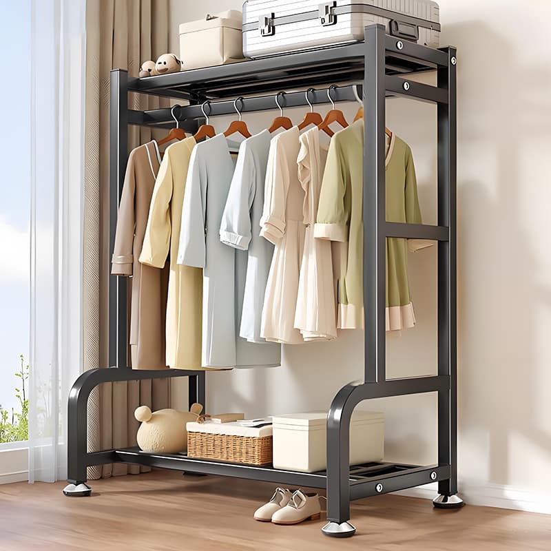 Clothes Hanger Bedroom Floor-Standing Vertical Clothes Hanger Removable Simple Clothes Drying Rack Cloakroom Storage Rack