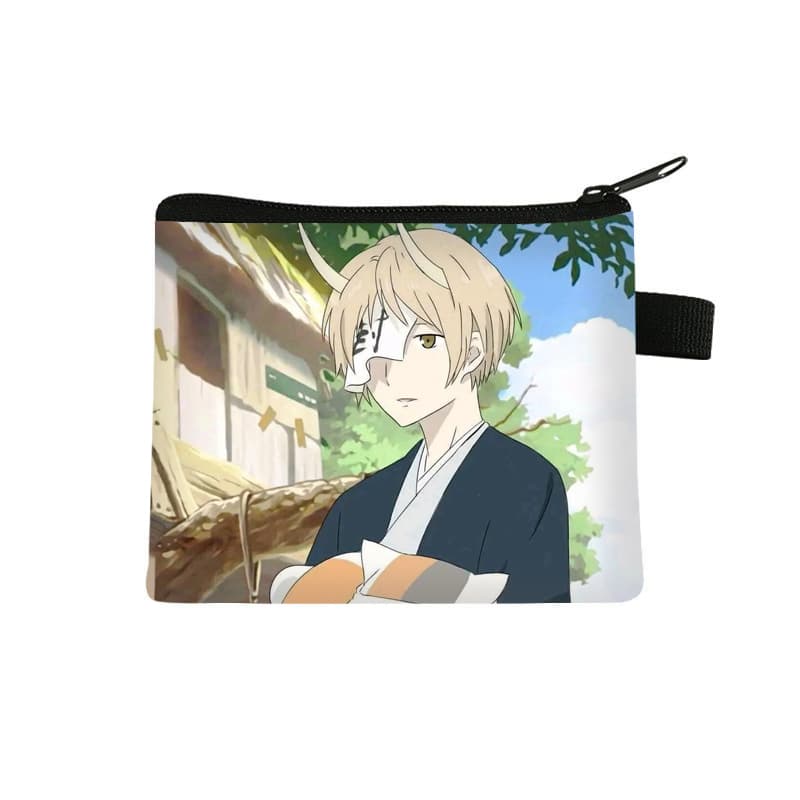 Natsume's Book of Friends Children's Cartoon Coin Purse for Elementary School Students, Compact and Portable Printed Card Holder, Coin and Key Storage Bag