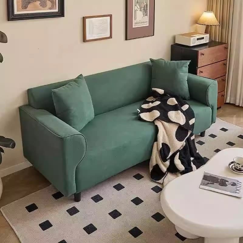 Straight-Line Sofa Fabric Living Room 2025 New Model Three-Seater Modern Minimalist Backrest Black Bedroom Light Luxury High-End Feel